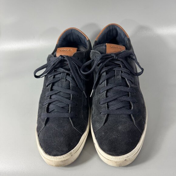 Vince Parker Low Top Sneakers in Coastal Blue Suede, Size US 10.5 - Picture 4 of 14